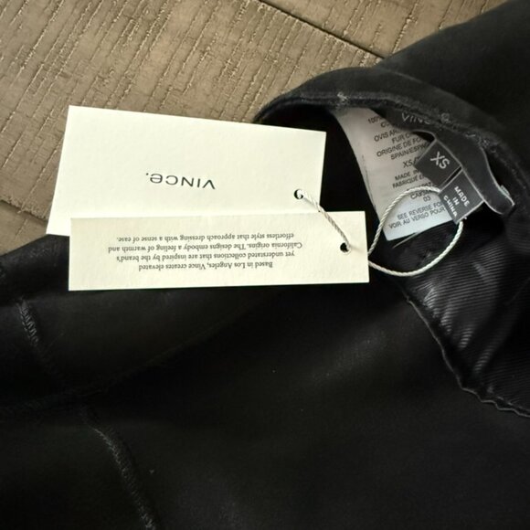 Reversible VINCE Shearling Fur Leather Vest - Picture 11 of 11